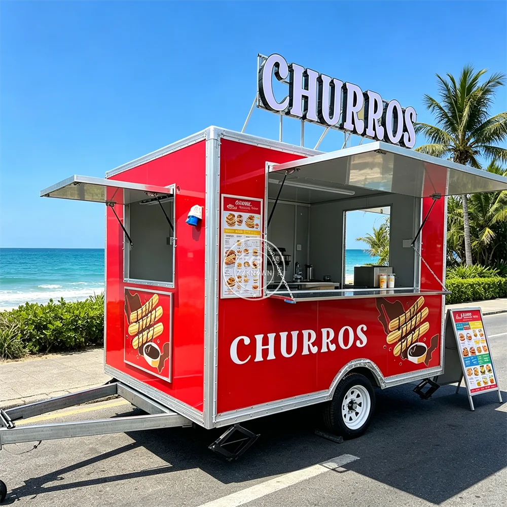 

Fully Equipped Pizza Food Truck Mobile Hot Dog Snack Trailer Ice Cream Cart USA Customized Food Trailer With Kitchen