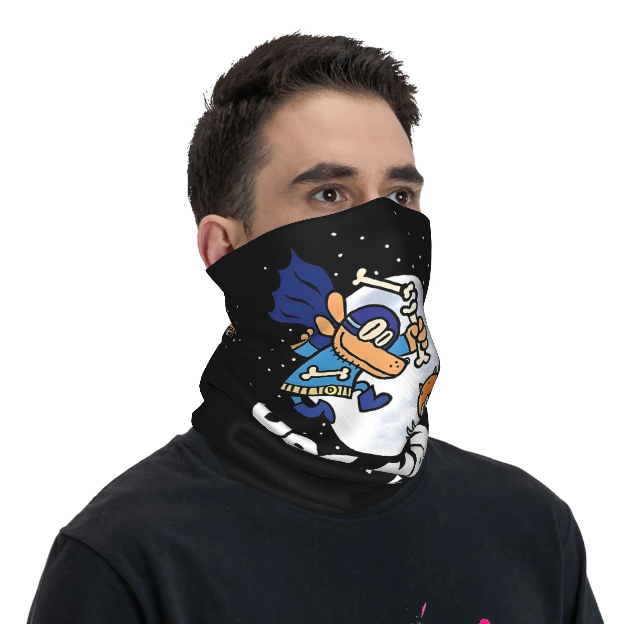 สุนัขชายและแมวเด็ก Moon ผ้าพันคอคอปกพิมพ์ผ้าพันคอ WARM Face Mask กีฬากลางแจ้ง Unisex ผู้ใหญ่ All Season