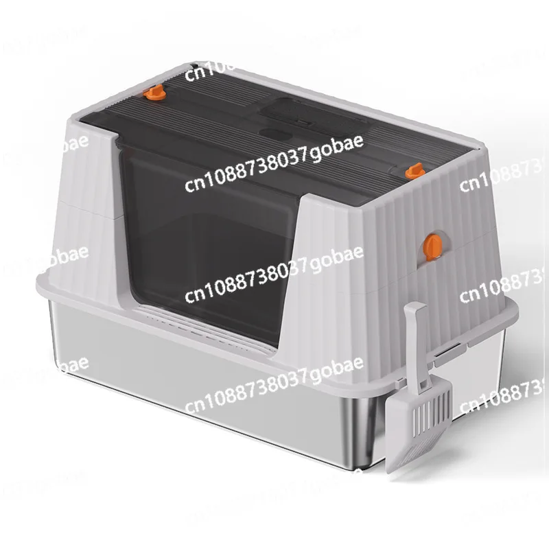 

Stainless steel cat litter box anti-splash and anti-urine leakage cat toilet oversized and easy to clean