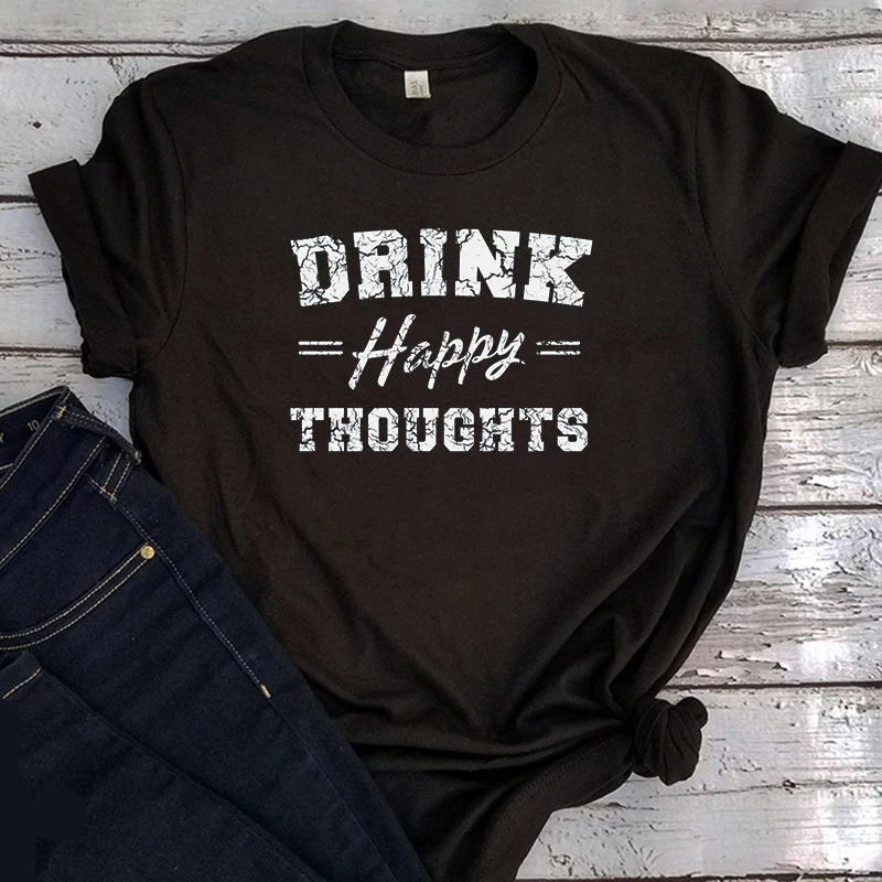 

Happy Drink Woman Tshirts Kawaii Drinking Holiday Tops Women 2020 Beer Fun Holiday Tshirt Party Friends Aesthetic Clothes