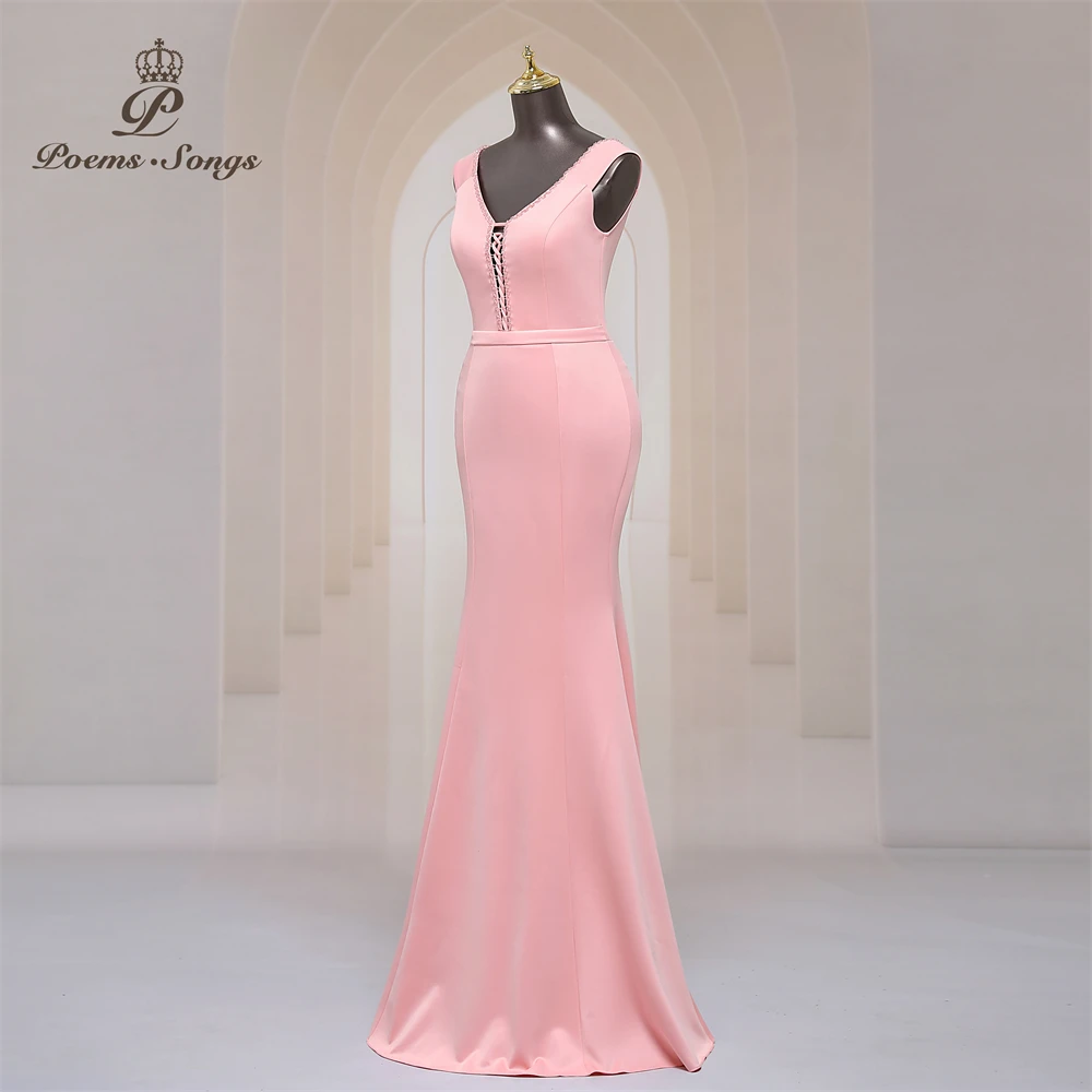 Sexy party dresses for women Deep V neck Evening dresses vestidos de fiesta robe de soiree de mariage bridesmaid dresses