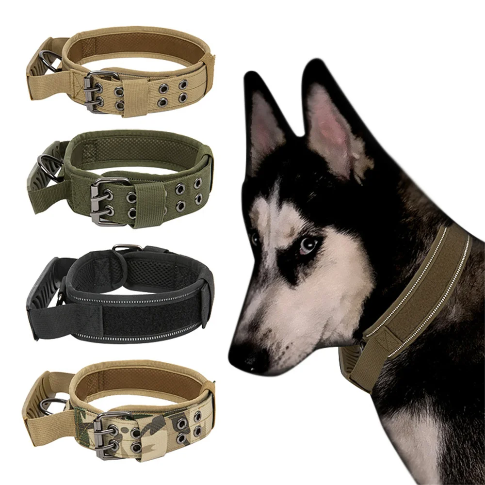 

Tactical Police Dog Collar Military Adjustable Duarable Nylon German Shepard For Medium Large Walking Training dog accessories