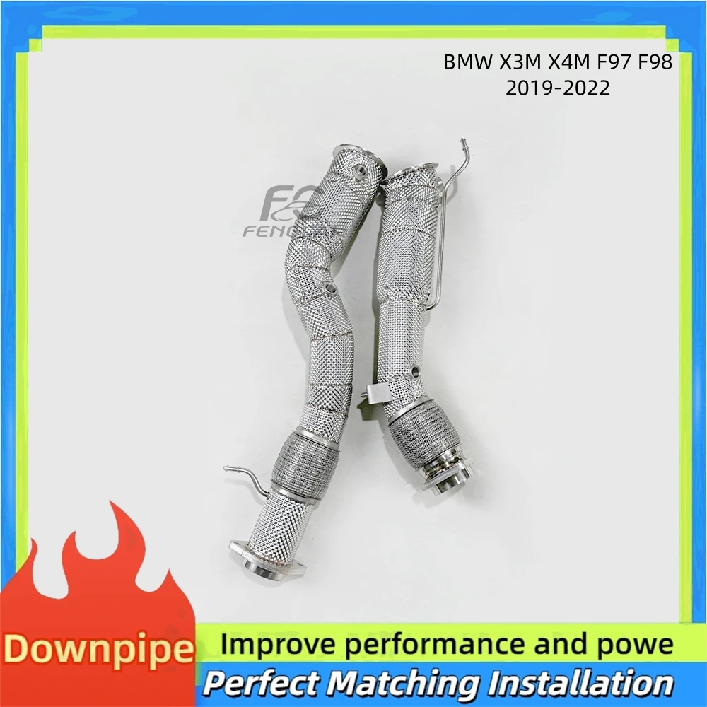 

Stainless Steel Free-flow Exhaust Downpipe for BMW X3M 2019-2022 with Heat Shield Converter Power Upgrade Racing Performance