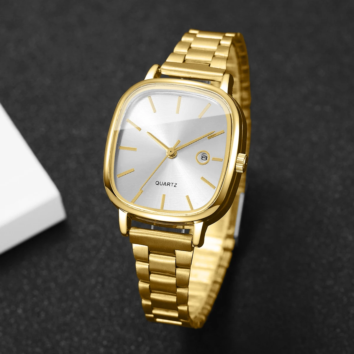 3PCS/Set Elegant Square Dial Women Watches Simple Calendar Quartz Wristwatches Bracelets Set Reloj Mujer (Without Box) image 5