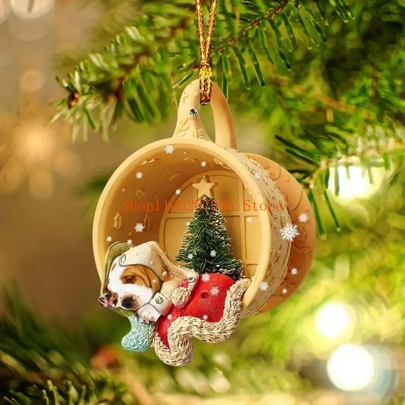 XmasGift Room Decoration New Year Festive Party Supplies CuteDog Animal Drop Ornament Bag Christmas Tree HangingPendant
