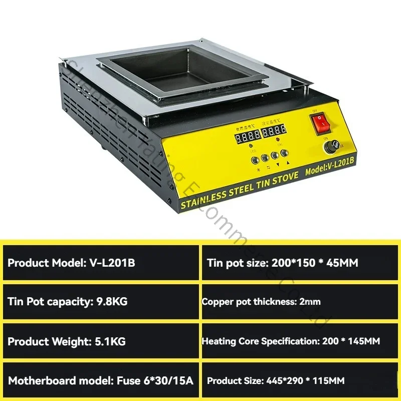 JF-252 Weitec Tin Furnace Constant Temperature Adjustable Square Environmental Dip Machine Soldering Tin Furnace Desktop Pure