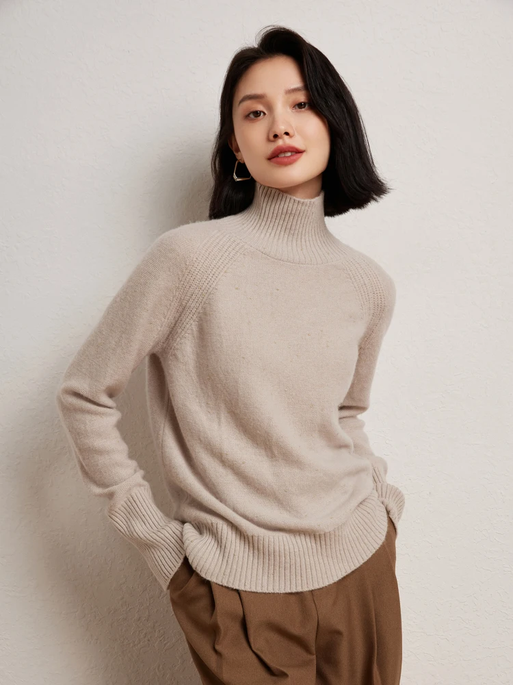 

Woman Clothes 100% Cashmere Turtleneck Pullover Sweater Autumn Winter Thick Soft Warm Knitwear Casual Female Clothing Tops 2025