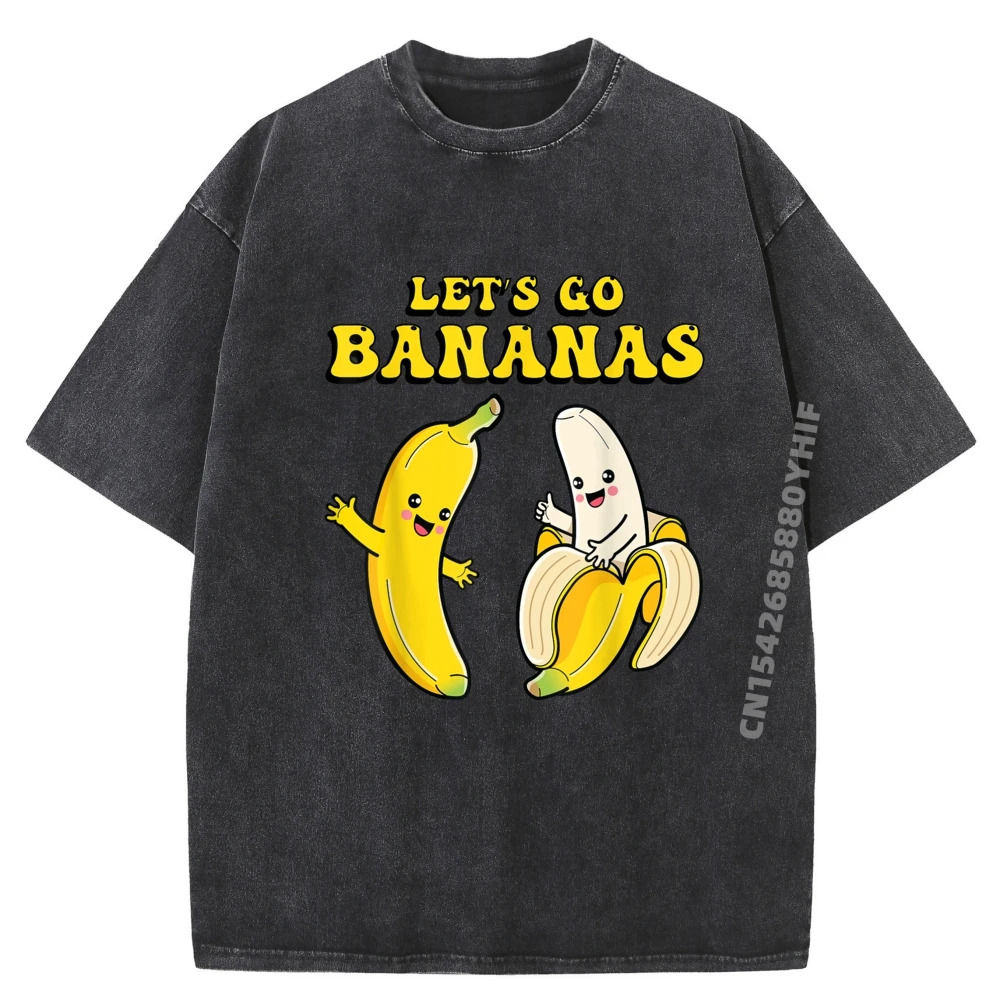 

Funny Lets Go Bananas Shirt Cute Banana Kids Youth Girls T Shirts For Men Graphic Printed Washed Clothes