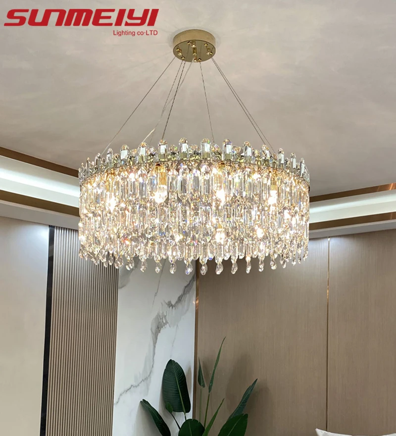 

Modern Luxury Living Room Light Crystal Chandelier Circular Dining Room Light Home Decoration Interior Lighting Led Chandelier