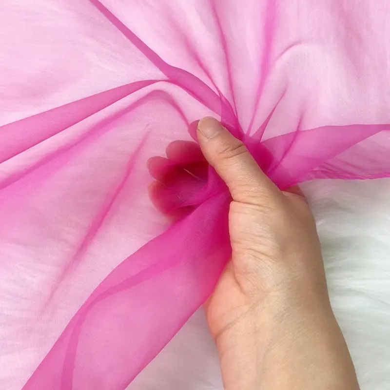 100% Silk Organza Fabric 60 Colors 6m/m 140cm Wide H1S1O10 for Tailoring And DIY Projects