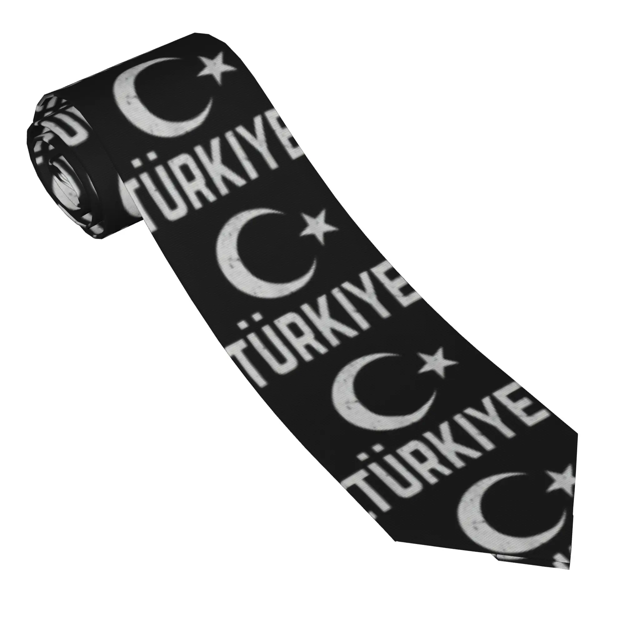 Turkey National Flag Tie  Wedding Neck Ties Male Retro Casual Necktie Accessories High Quality Custom DIY Collar Tie
