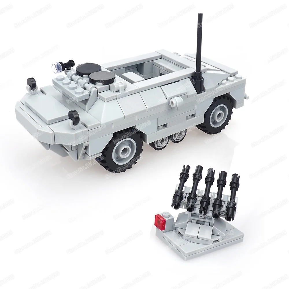 9P184 Anti-tank Armored Reconnaissance Car Building Block WW2 Figures Mini Weapons Amphibious Equipment Model Child Gift Boy Toy