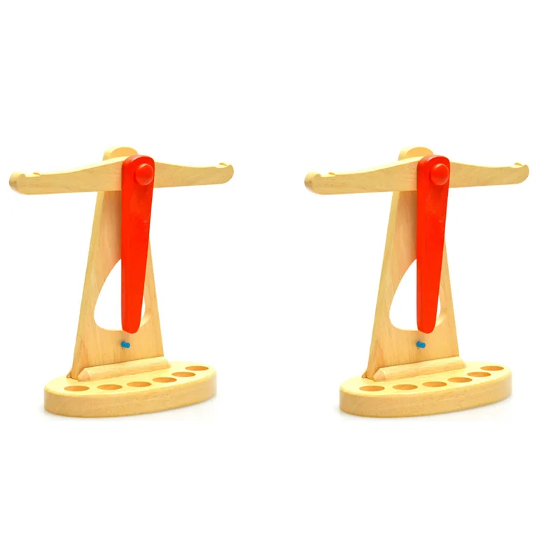 2x balança de equilíbrio de madeira engraçada com 6 pesos balança sensorial educação precoce jogo presentes para crianças