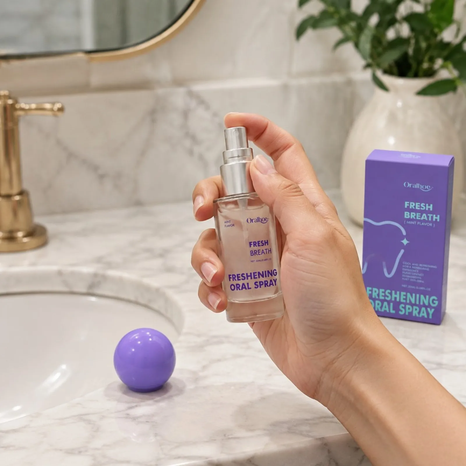 20ml Portable Freshening Mint Oral Spray Long-Lasting Mouth Breath Freshener for Adults Remover Mouth Deodorizing Care Treatment