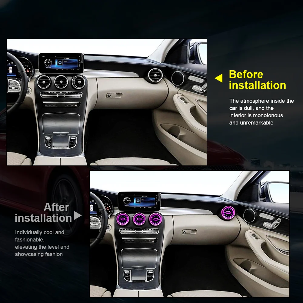 ไฟตกแต่งภายในรถยนต์ Mercedes Benz C/GLC - close-up view