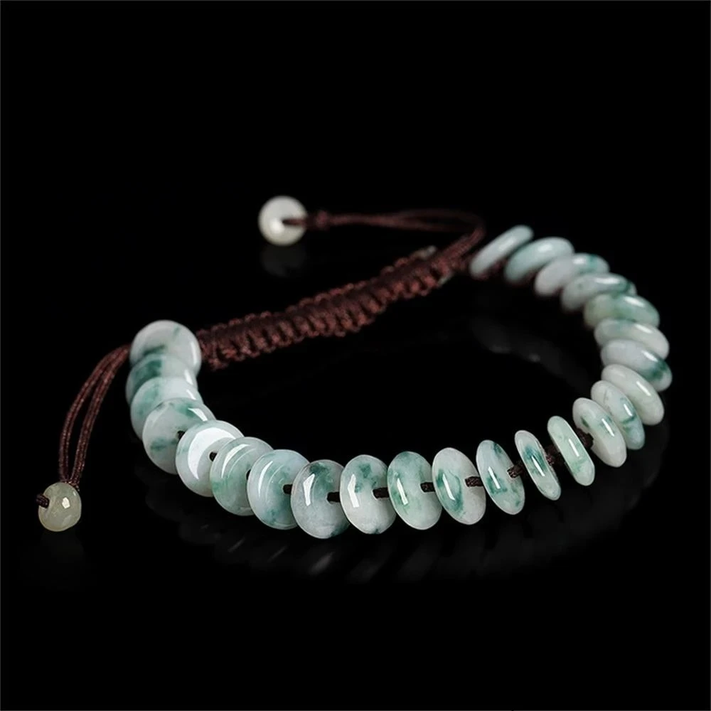 

Высококачественный браслет ручной работы из натурального жадеита с пуговицами мира, элегантный изысканный модный роскошный ювелирный подарок на праздник