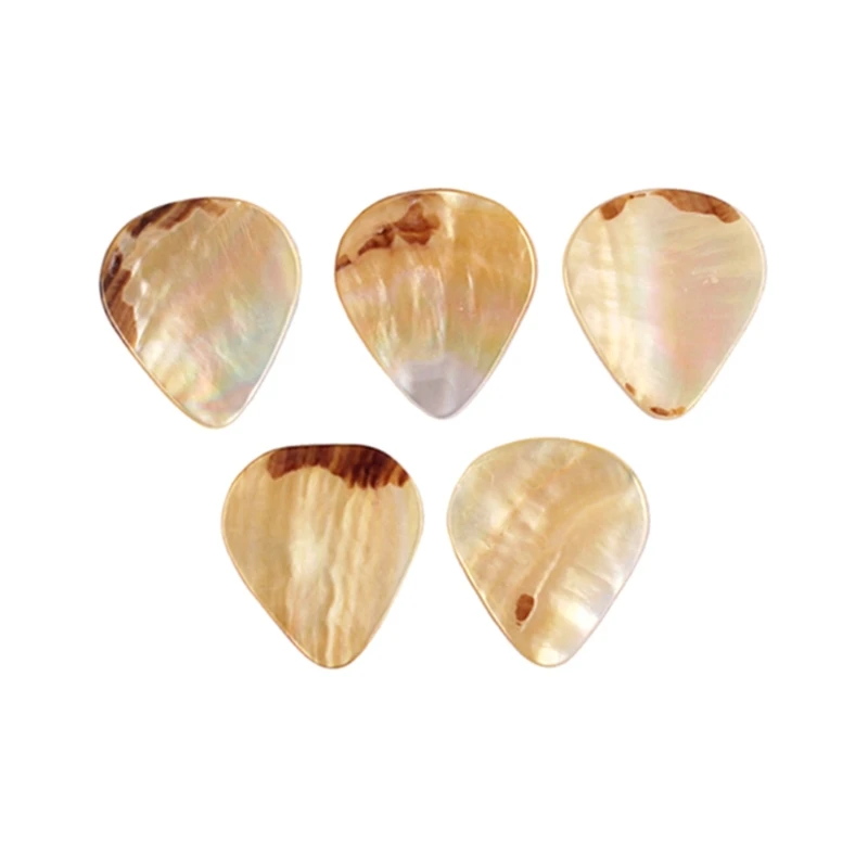 2024 New 5PCS Professional Bass Guitar Picks Mediator Abalone Seashell Acoustic Guitar Plucked Accessories Guitar Pick Tools