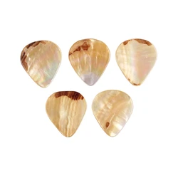 2024 New 5PCS Professional Bass Guitar Picks Mediator Abalone Seashell Acoustic Guitar Plucked Accessories Guitar Pick Tools