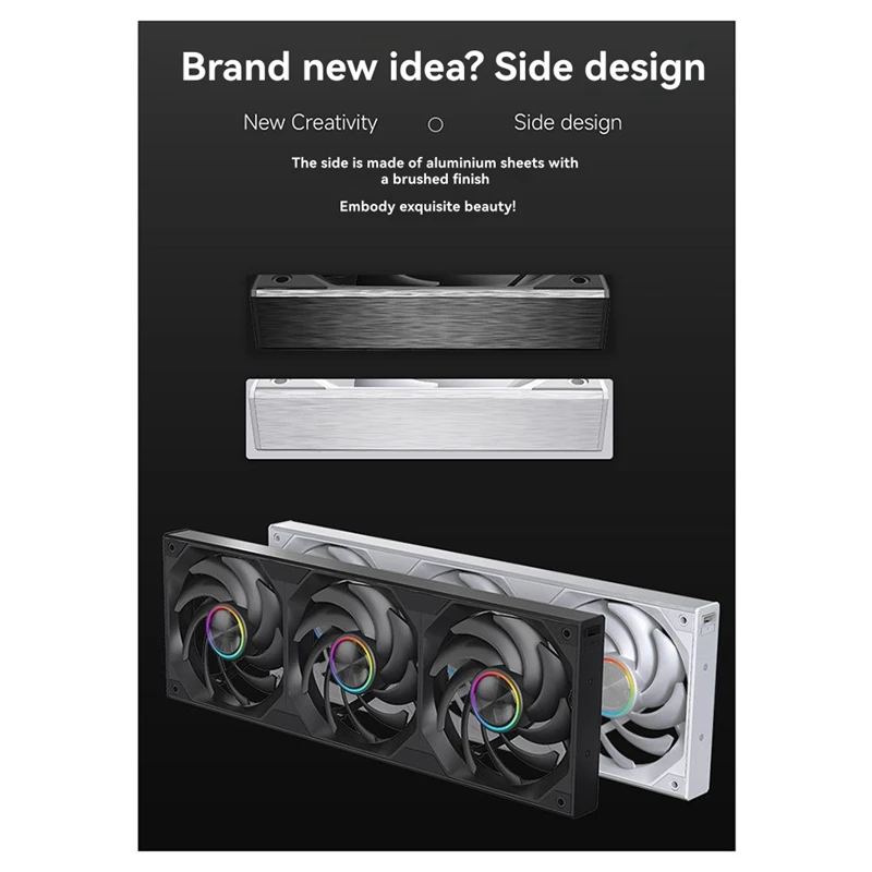 Super Sale 360mm ARGB PC Case Fan Water-Cooled Fan Monolithic Structure PWM Forward Fan Kits Black