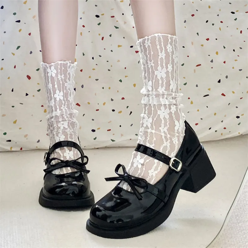 College Mary Jane Shoes Women\'s College JK Uniform Shoes Kawaii black Lolita Shoes Y2K Women\'s Thick Bottom Small Leather Shoes