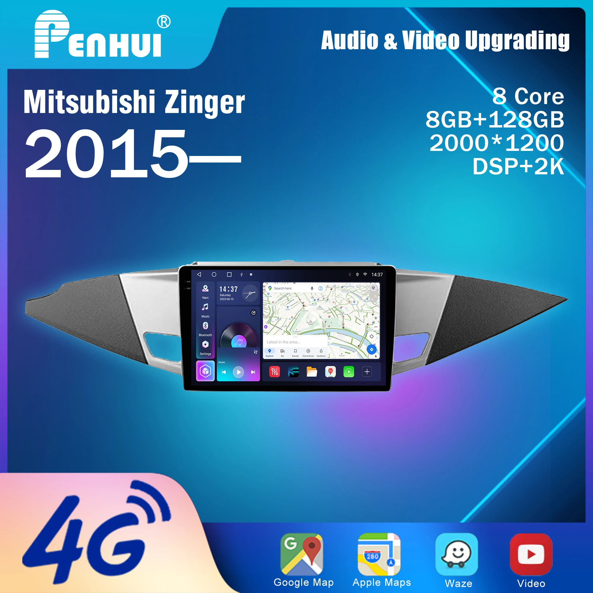 Penhui for Mitsubishi Zinger 2015--- Android Car DVD Multimedia Player Screen Audio Video 2 Din DSP Bluetooth