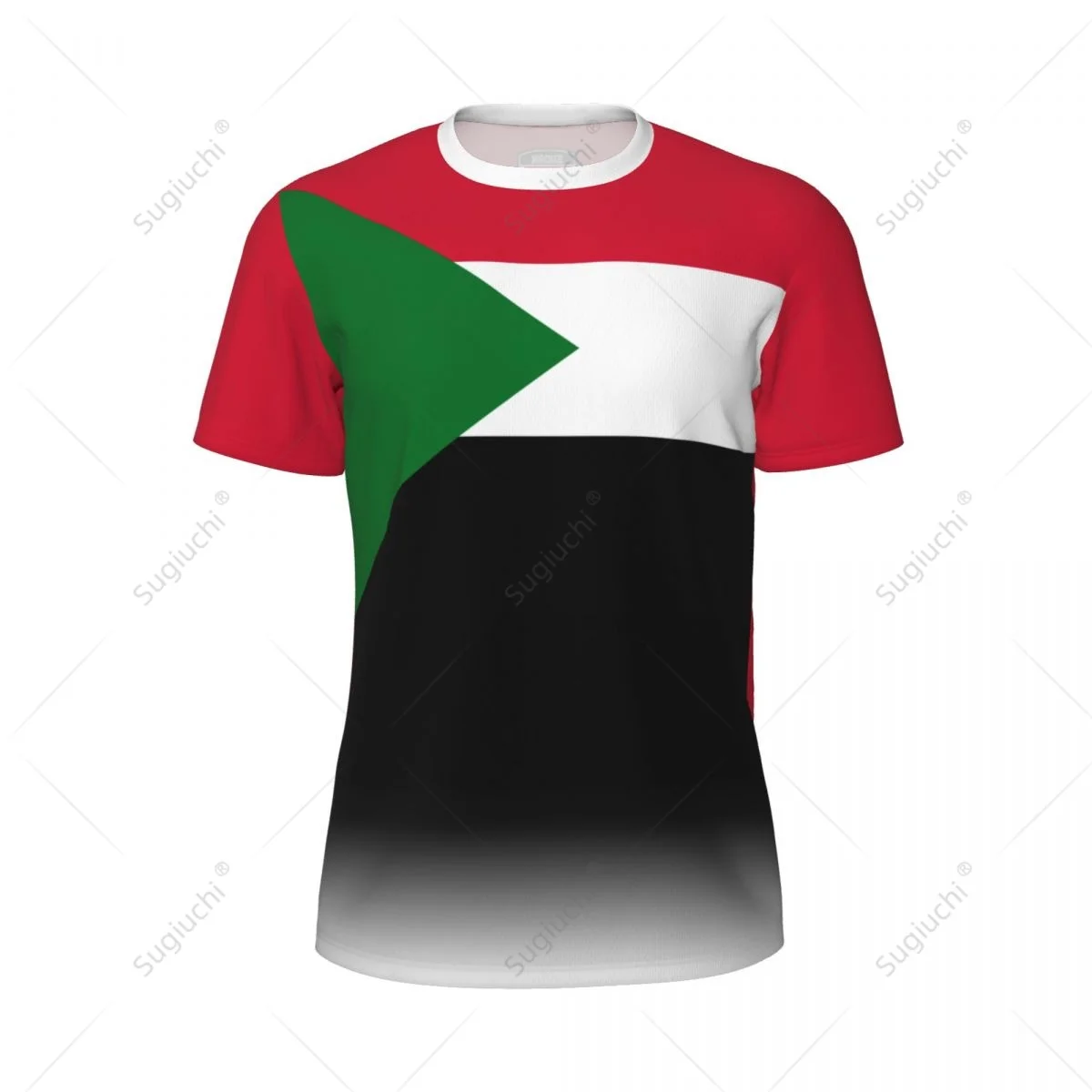 Sports Mesh T-shirt Sudan Flag For Running Bike Soccer Tennis Football Fitness Tees 3D Printed Custom