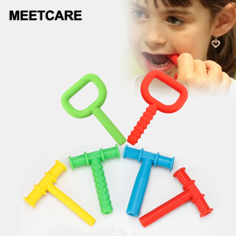 Kid Chewing Tube Speech Therapy Teeth Massager Children Speak Oral Muscle Rehabilitation Training Talk Tools