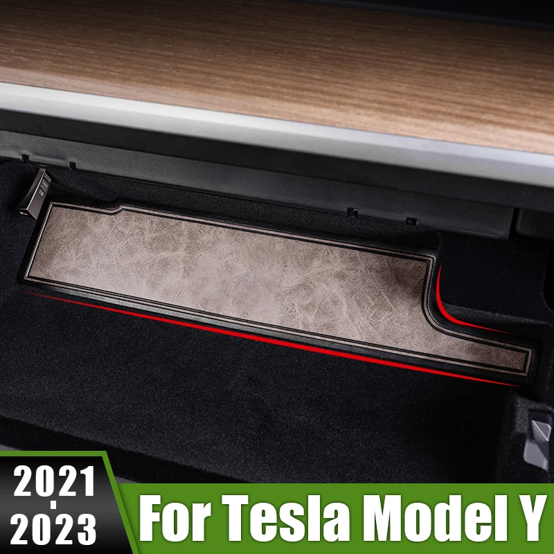 

For Tesla Model Y 2021 2022 2023 Leather Car Gate Slot Cup Non-Slip Mats Anti fouling Rug Pads Anti-Slip Interior Accessories