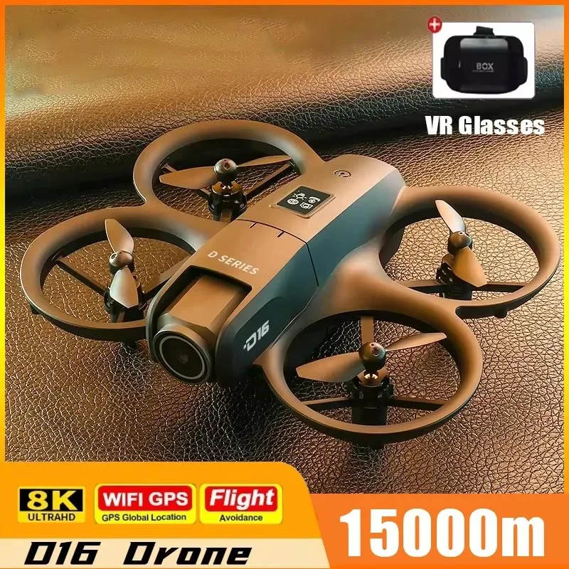 

New D16 Drone Bushless Motor 8K HD Aerial Profesional Dual-camera Helicopter Optical Flow GPS Positioning Avoidance Drone UAV