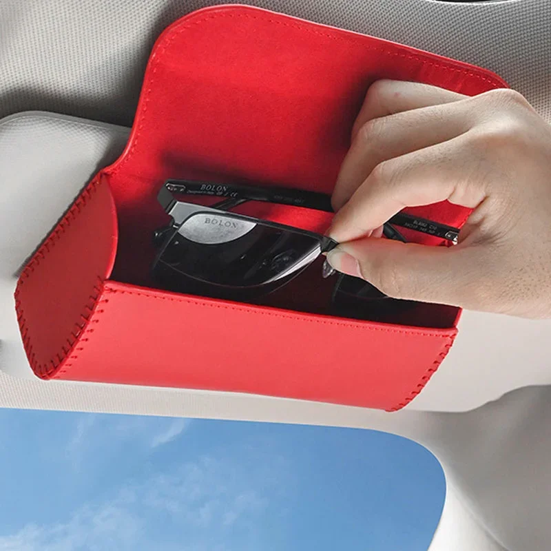 Car Auto Sun Visor Glasses Box Sunglasses Clip Card Ticket Holder Stand Fastener Pen Case Eyeglasses Holder Car Interior