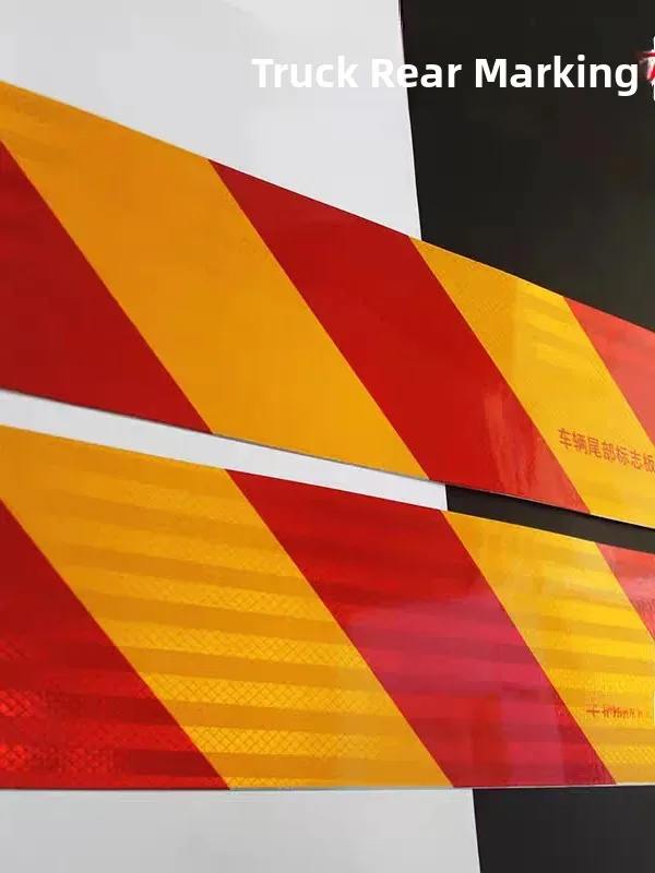 Aluminum Reflective Plate Truck Special Diagonal Reflection Warning Sticker Vehicle Yearly Inspection Dedicated Anti-Collision