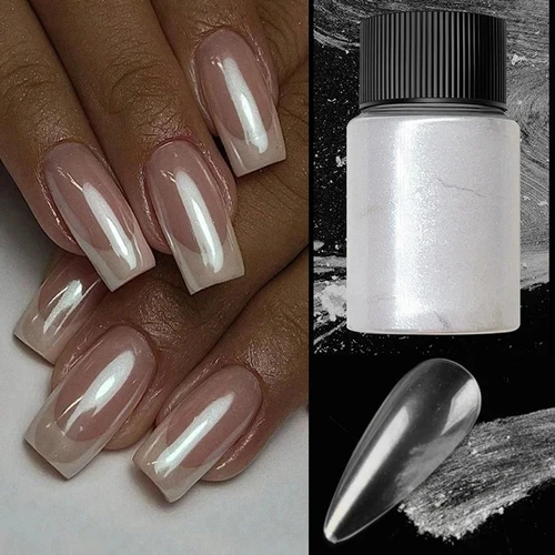 10g perla Aurora polvo de uñas púrpura rosa azul cromo brillo pigmento polvo UV Gel polaco arte de uñas polvo de inmersión manicura