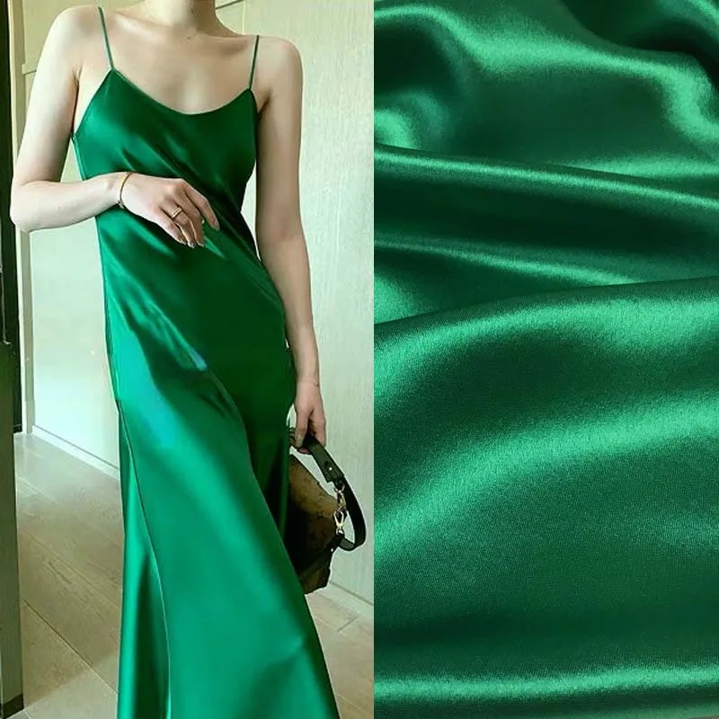 

Skin-friendly Drape Green High-definition Triacetate Satin Fabric Fashion Dress Suit Dress Cheongsam Fabric Alibaba Express