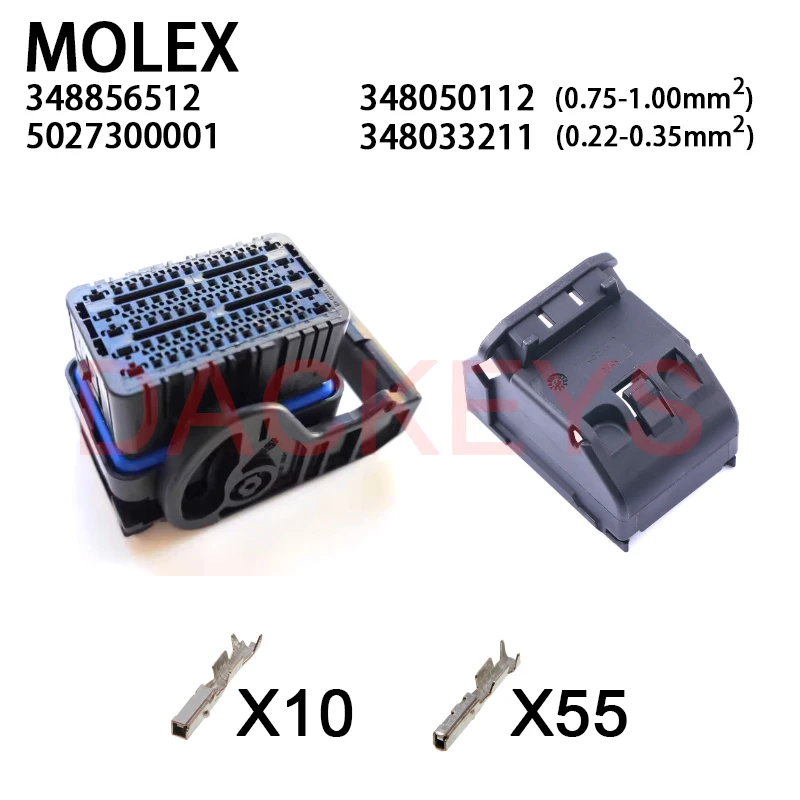 1Set 34885-6512 34885-6511 502730-0001 Molex 65 Pin Circuits Power CMC Receptacle Engine Computer Board Connector ECU Plug