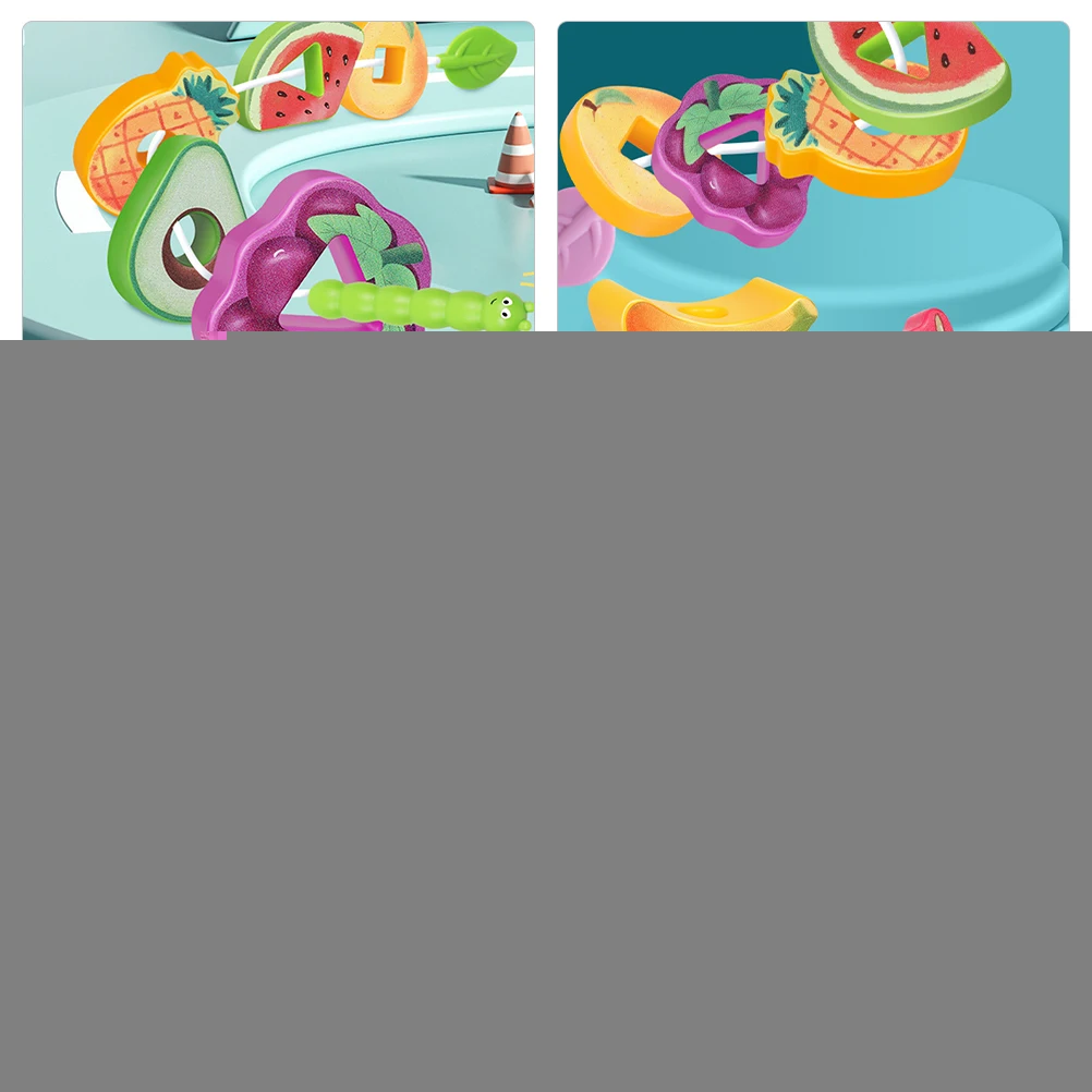 

Fruit Chuckling Kids Toys Lacing Beads for Toddlers String Music Abs Stringing Child Educational Fruits Blocks Threading Toys