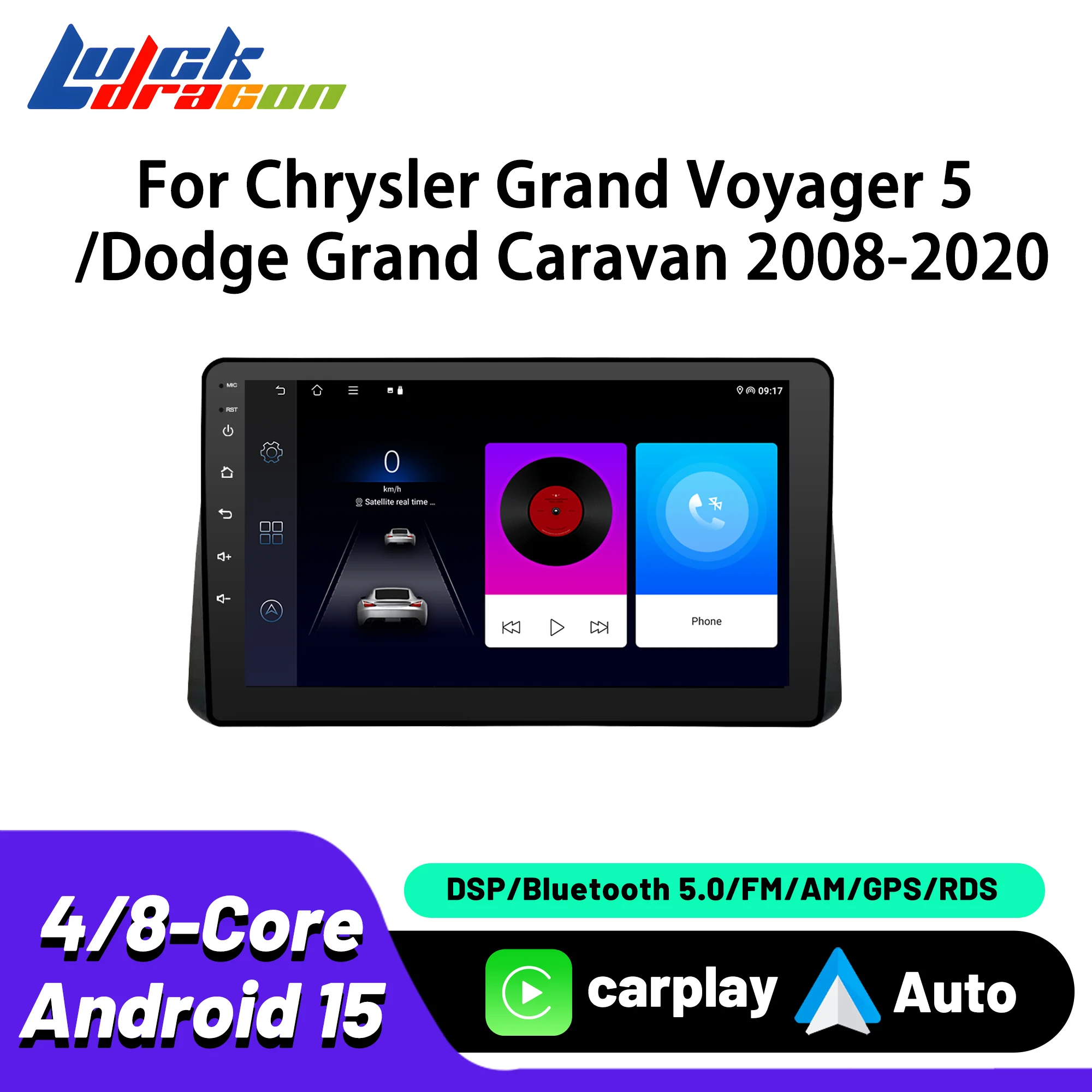 

FM DSP Autoradio For Chrysler Grand Voyager 5 2011-2015 For Dodge Grand Caravan 2008-2020 Carplay GPS Car Radio Android Auto RDS