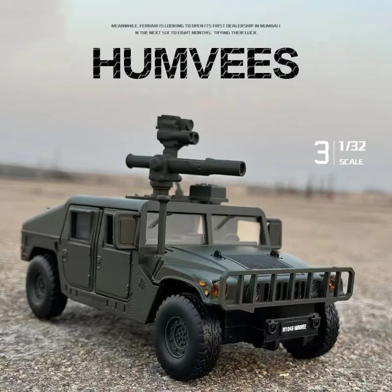 

1:32 Hummer H1 Alloy Armored Car Model Diecast Metal Modified Off-road Vehicles Toy Tank Explosion proof Car Model Children Gift