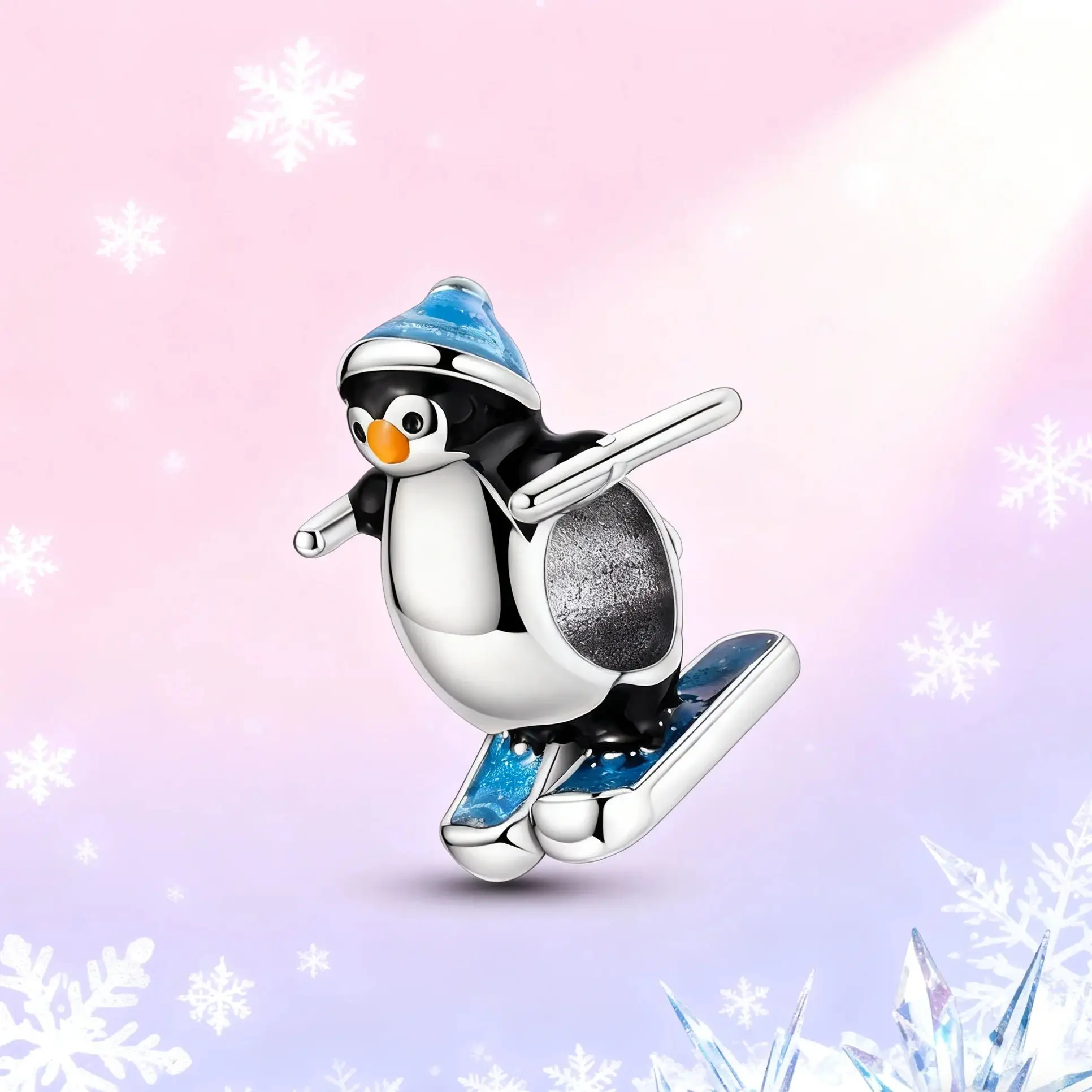 

Winter Charm 925 Silver Original Penguin Bead Fit Bracelet Making Fine Jewelry For Lady Gift