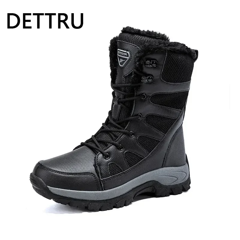 Brand Men Boots Winter Waterproof Snow Boots Unisex High Top Warm Outdoor Ankle Boots Male Casual Shoes Platform Boot