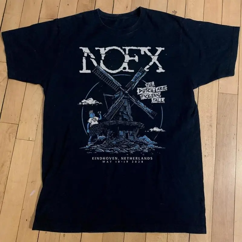 NOFX Eindhoven Netherlands Tour Unisex Black Cotton T-shirt, Size S-5XL