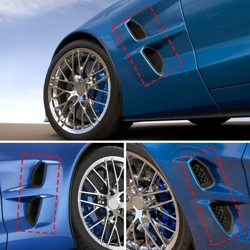 

4Pcs Real Carbon Fiber For Chevrolet Corvette C6 ZR1 2009-2013 Car Side Fender Trim Air Vent Cover Sticker Exterior Accessories