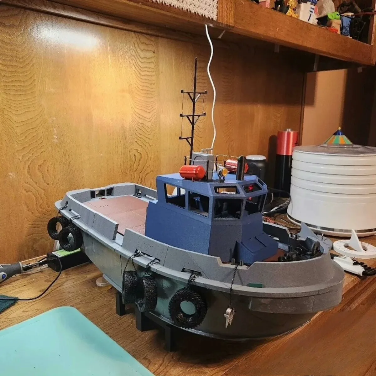 1/33 RC Boot 60 cm Damen 1907 Fernbedienung Schlepper 3D Druck Integrierte Form RC Boot Modell Kit Erwachsene Spielzeug