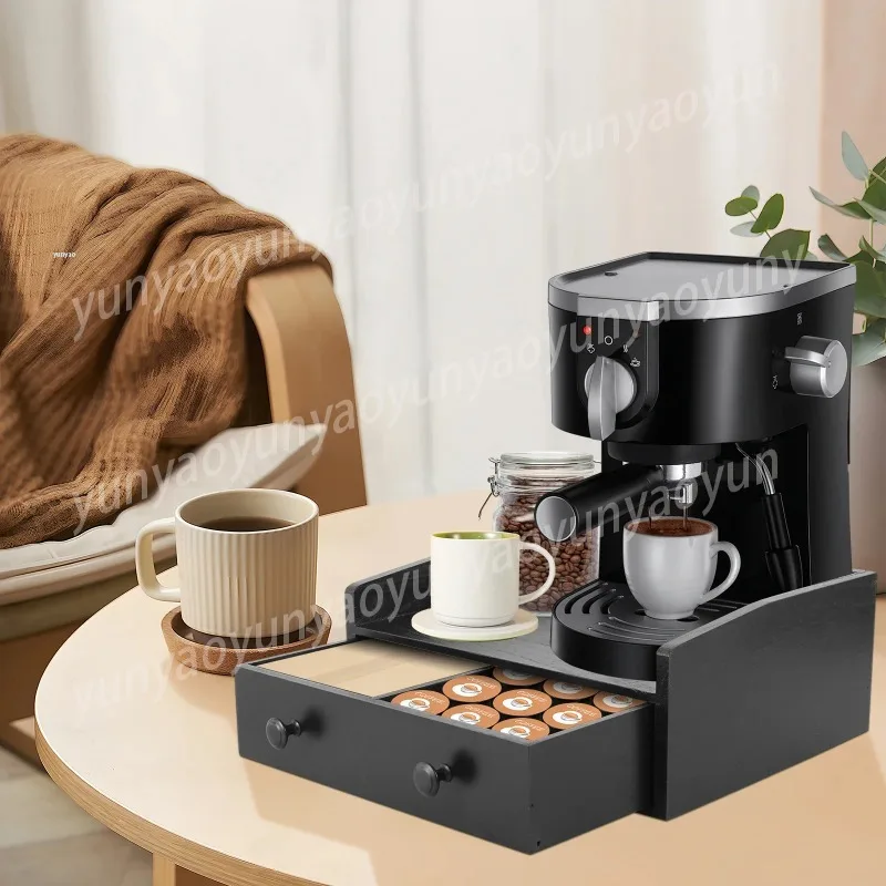 Coffee Machine Base Drawer Wood Tea Bag Coffee Capsule Drawer Storage Stand Desktop Water Bar Countertop Cabinet Organizer