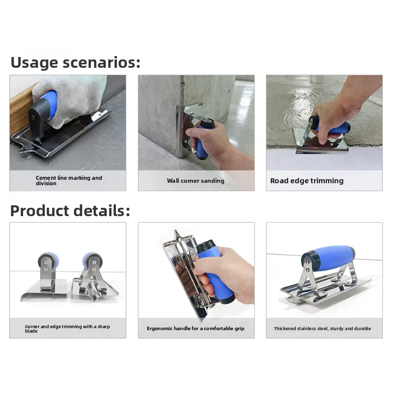 Stainless Steel Curved Point Trowel, Wall Repair, Cement Marking, Trimming, Plastering Hand