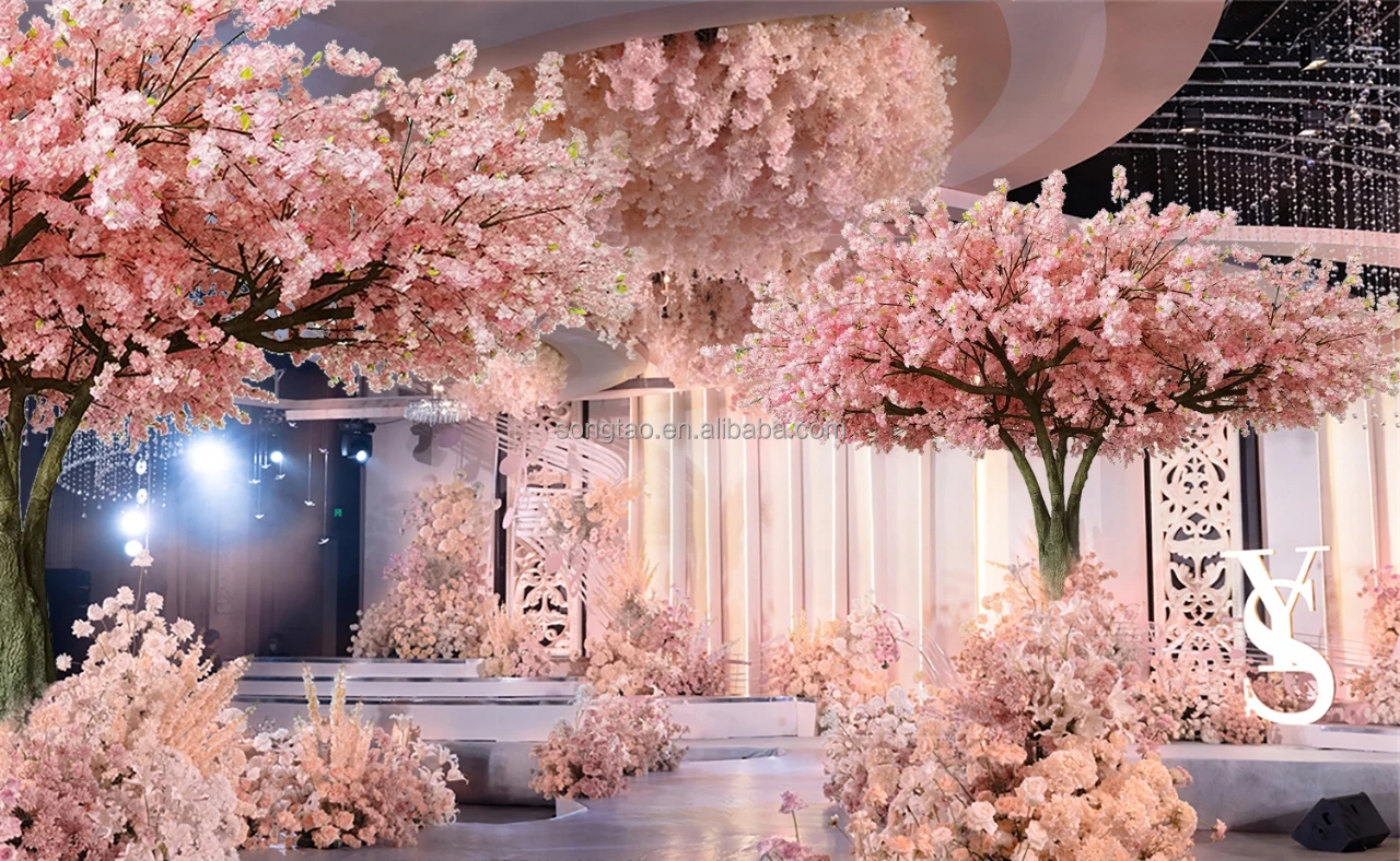 Artificial Cherry Blossom Tree, Faux Sakura Tree for Home, Wedding, and Event Decoration