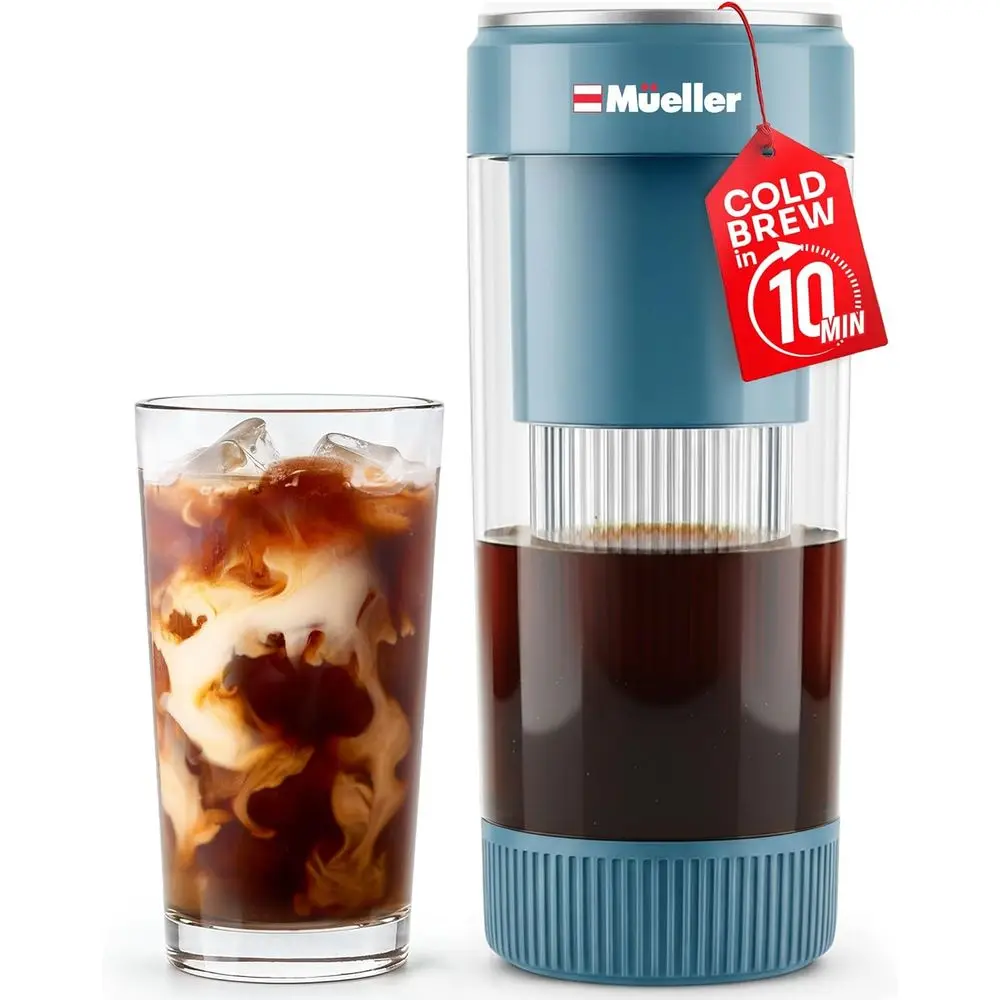 

RaBrew Cold Brew Iced Coee Maker – 10 минут ast Brew Портативный перезаряжаемый холодный прибор для приготовления кофе или чая — регулируемая прочность 10-9