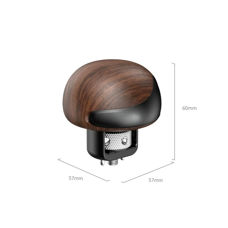 Wooden Round Side Handle Grip for Camera Cage DSLR Mirrorless Action Cam Rig