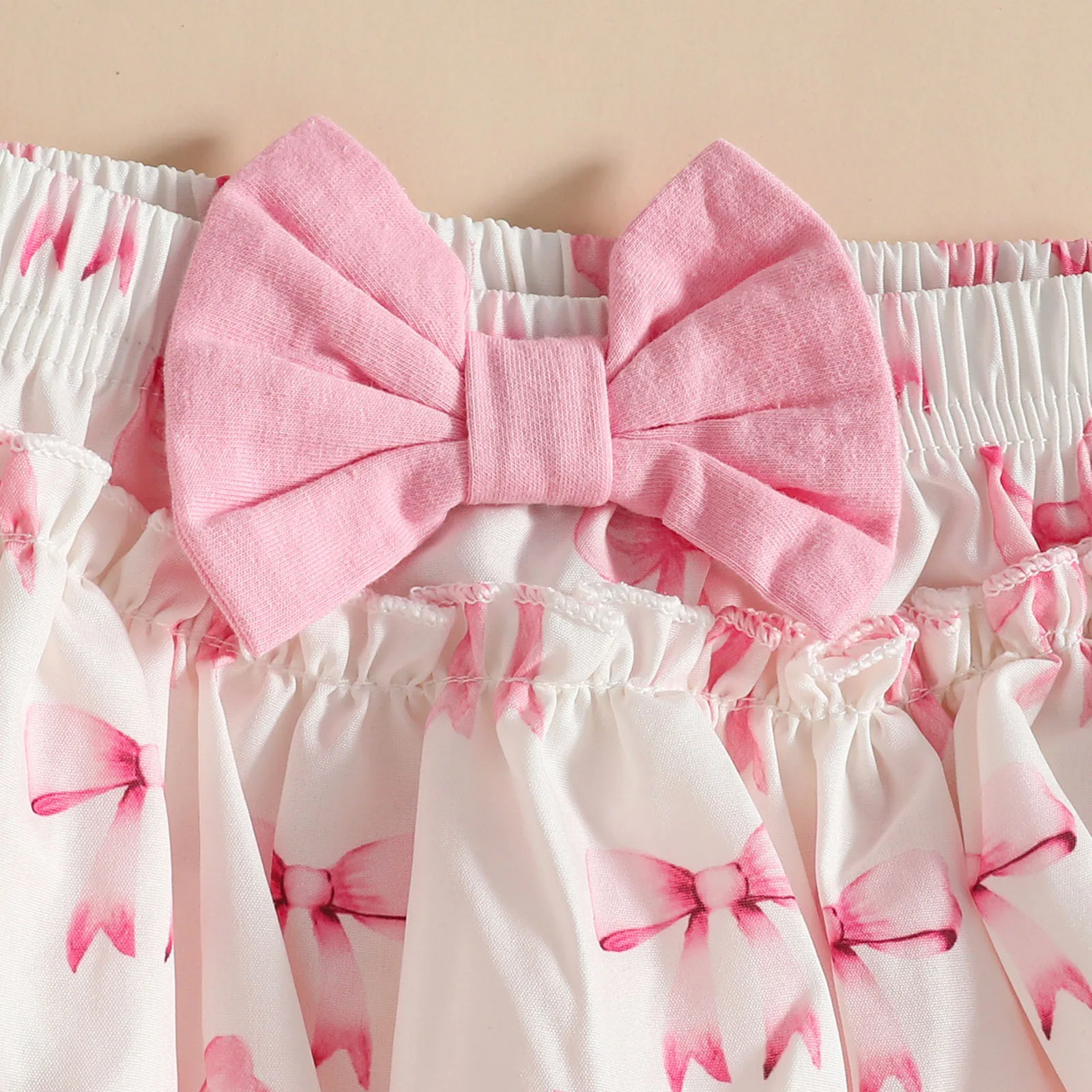 طفلة حلوة الزي مجموعة طويلة الأكمام لطيف Bowknot مطبوعة ارتداءها تكدرت تنورة هيرباند الجوارب أربع قطع مجموعة ropa de bebé