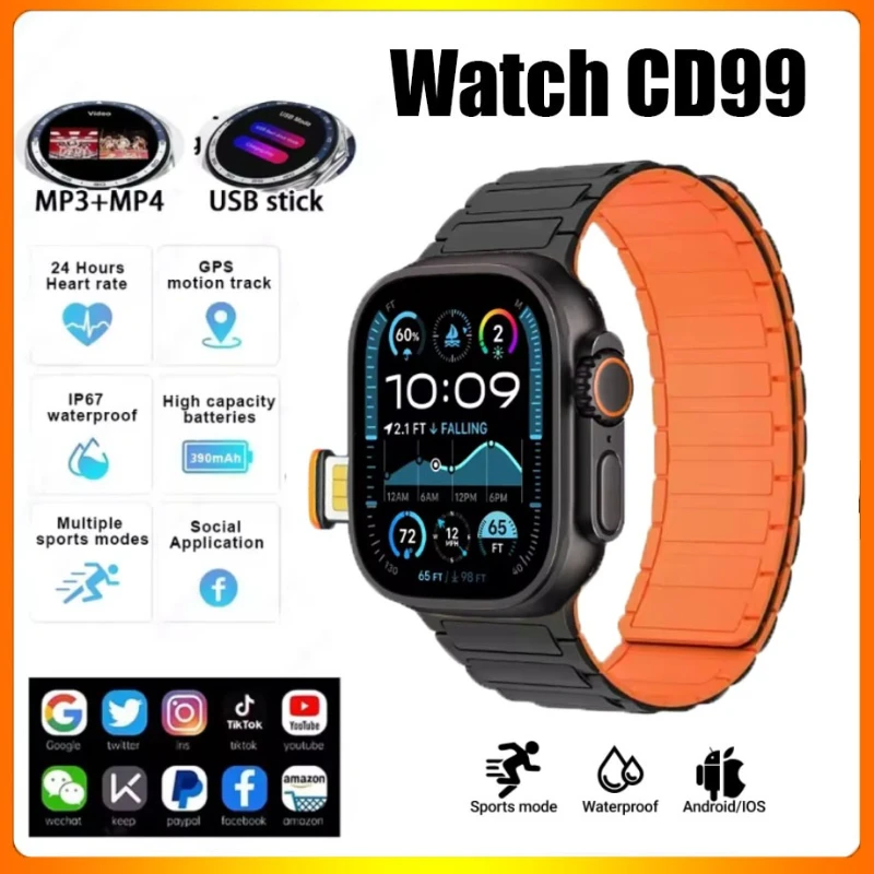 

2025 Новые смарт-часы 4G All Network CD99 имеет Android управление системой S10 GPS-картой Google Play Passometer Sleep Tracker SIM-карта