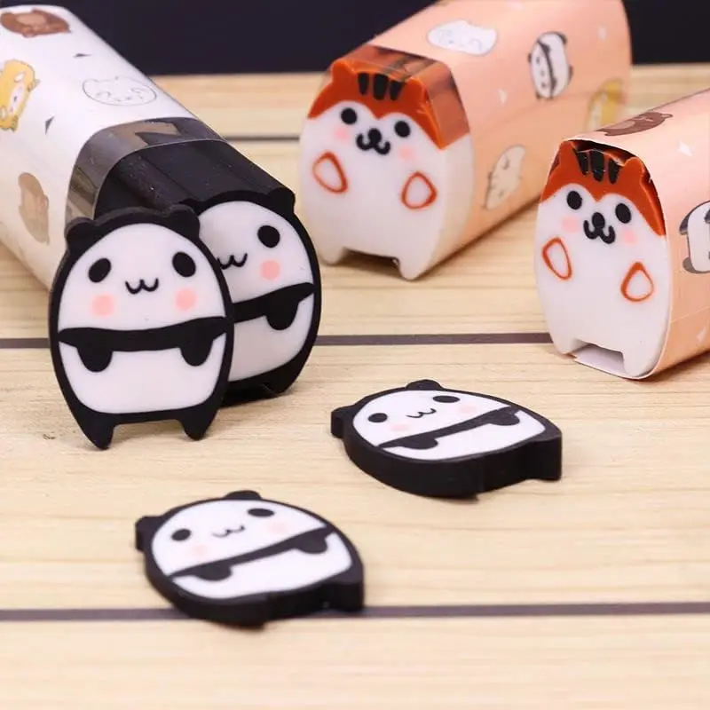 6PCS Cute Animal Eraser, School Ofice Supplies, Student Writing Correction , Wipe Clean and Leave no Trace